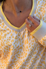 Cream and Yellow Leopard Print Jumper