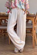 Beige Crinkle Gauze Pull-On Pant