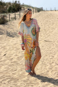 Cream “Today Will Be Great” Glitter Knit Caftan