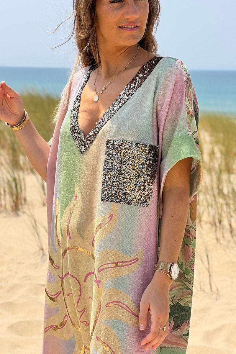 Glitter Knit Sun Caftan