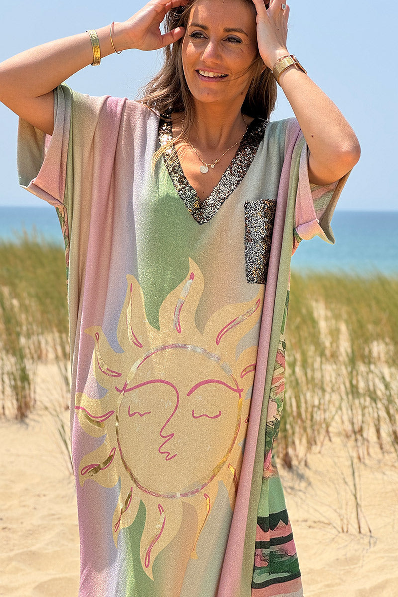 Glitter Knit Sun Caftan