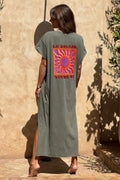 Olive Le Soleil V-Neck T-Shirt Dress