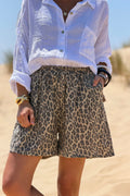 Leopard Print Pull-On Shorts