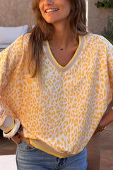 Cream and Yellow Leopard Print Jumper