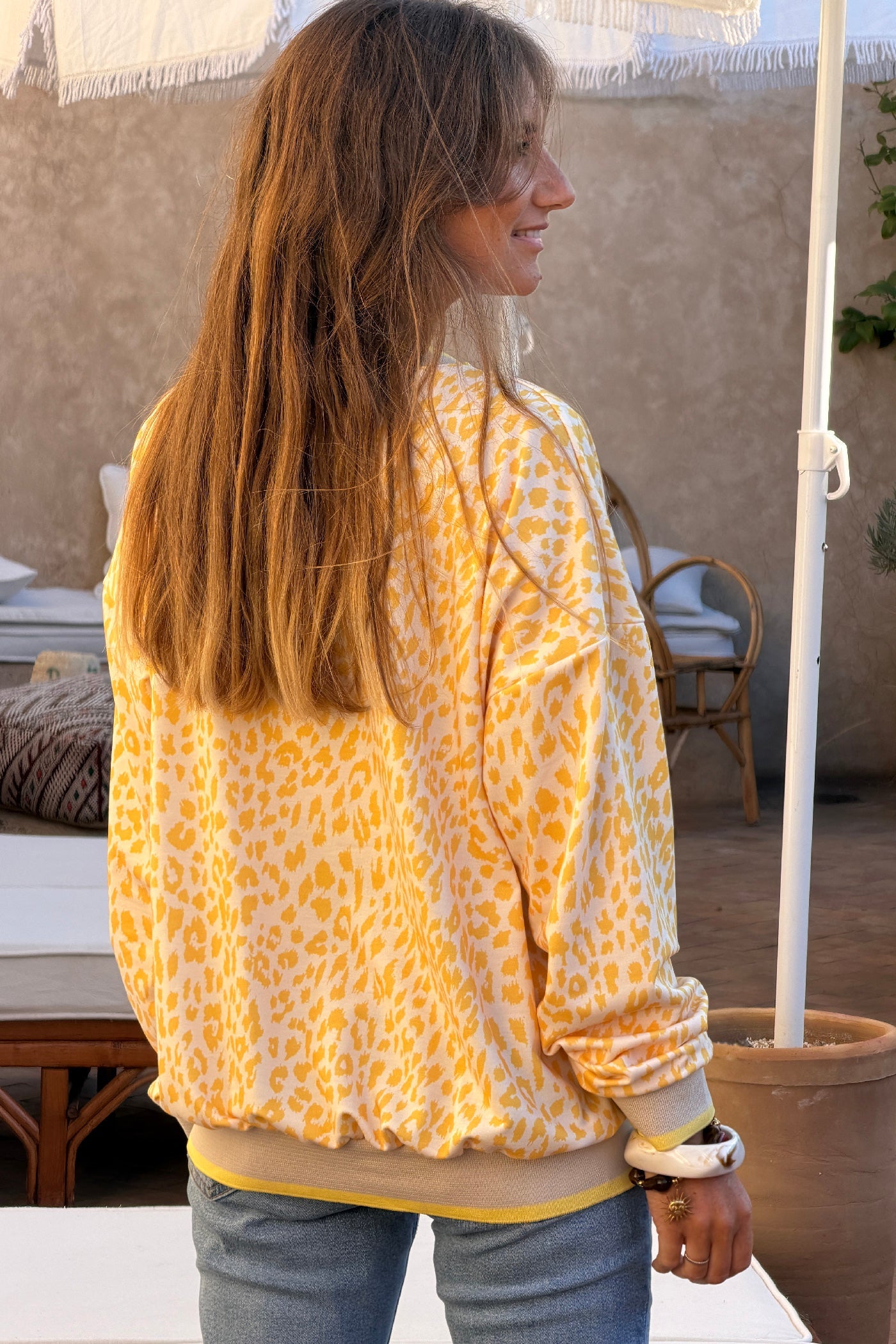 Cream and Yellow Leopard Print Jumper