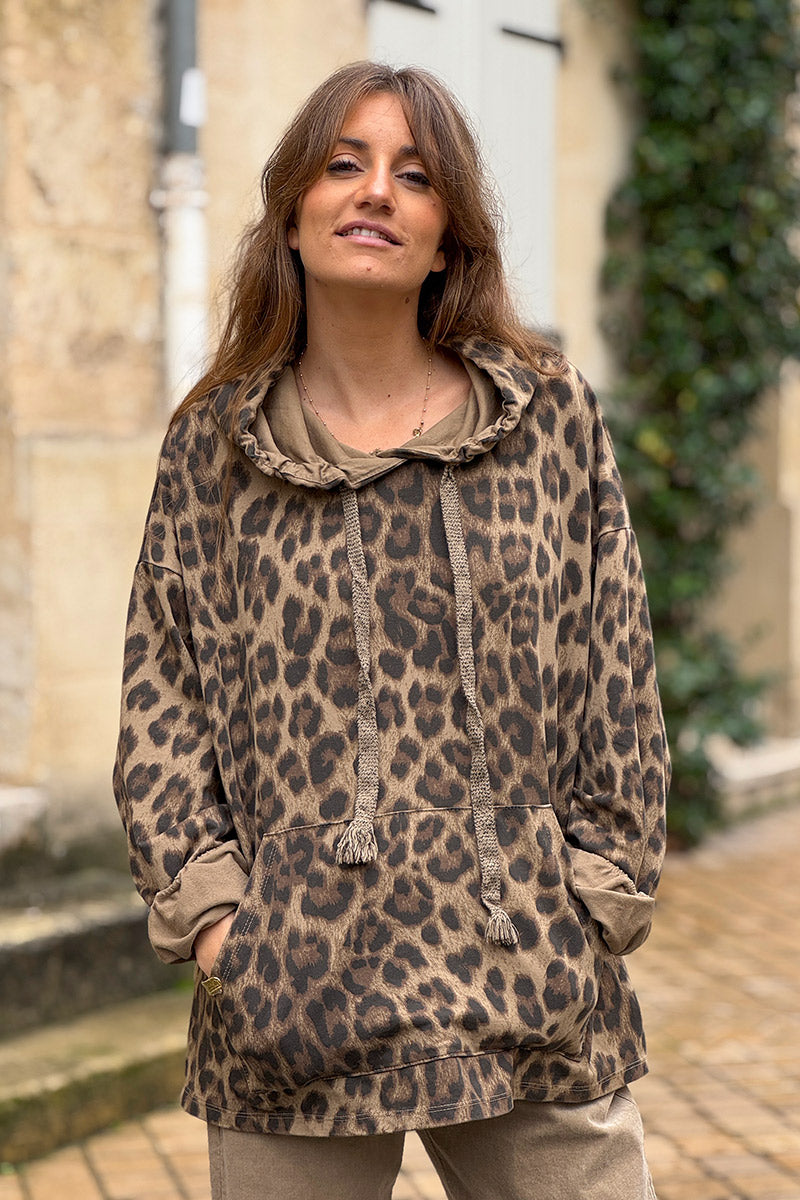 Leopard Print Hoodie