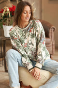Olive Sweatshirt with Jungle Print