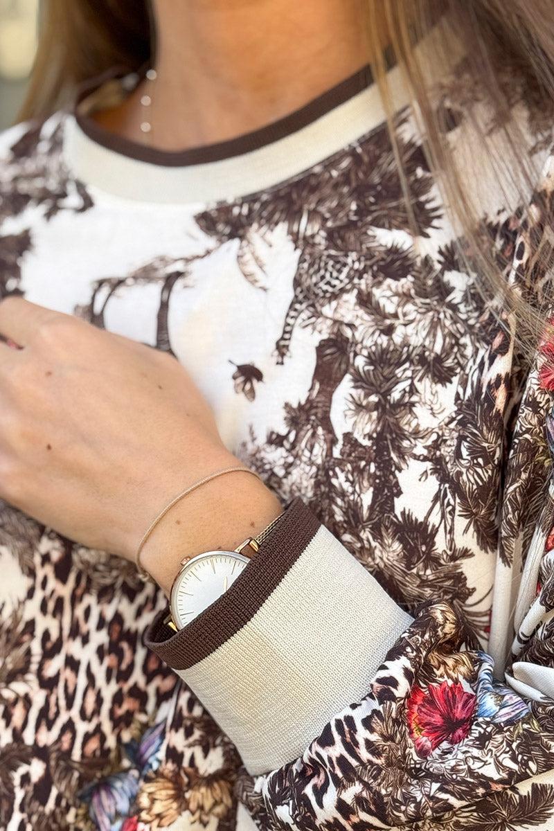 Brown Savannah Toile Print Jumper