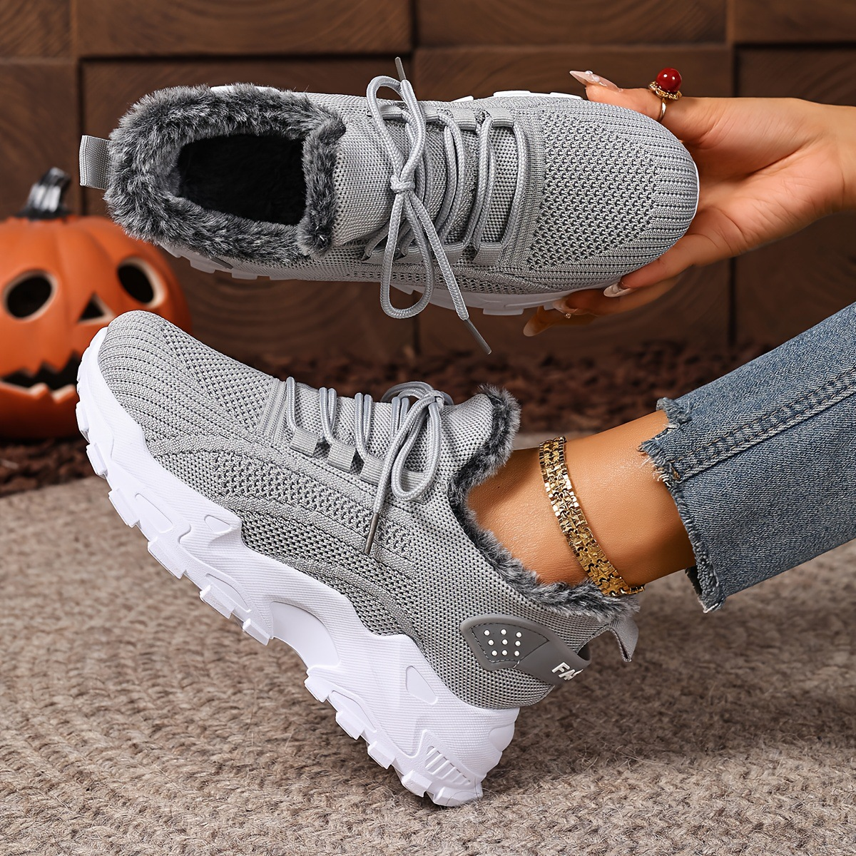Winter Fleece-Lined Warm Sneakers